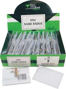 Picture of PVC Name Badge with Clip and Pin 90mmx55mm