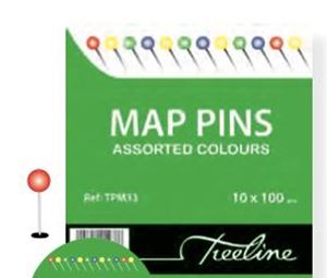 Picture of Treeline Drawing Pins Assorted Colours