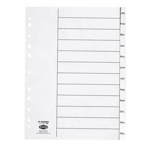 Picture of BOARD DIVIDER JAN-DEC WHITE 2 HOLE 